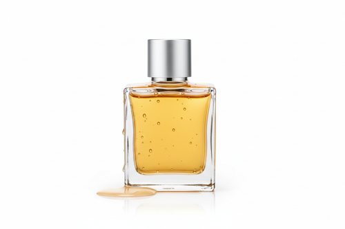 Bottle of body oil, 100ml square bottle, no label, 